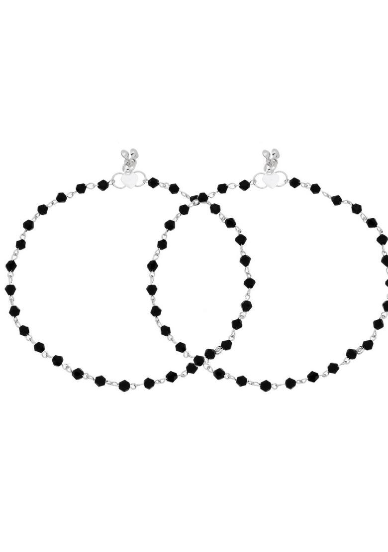 Silver Stainless Steel Anklet - Indya