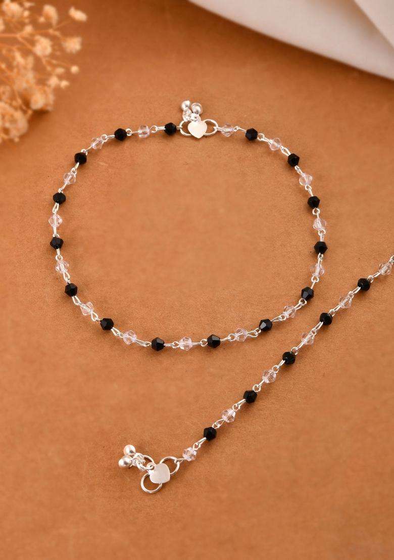 Silver Stainless Steel Anklet - Indya