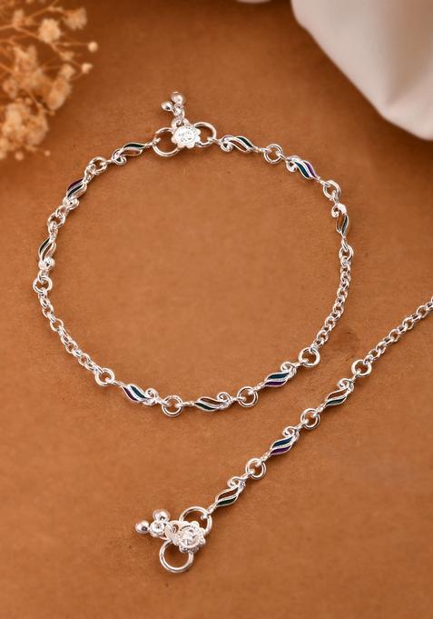 Silver Stainless Steel Anklet