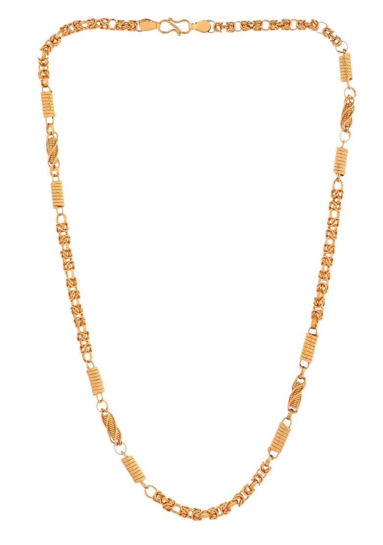 Gold Plated Thick Pipe Shaped Chain For Men - Indya