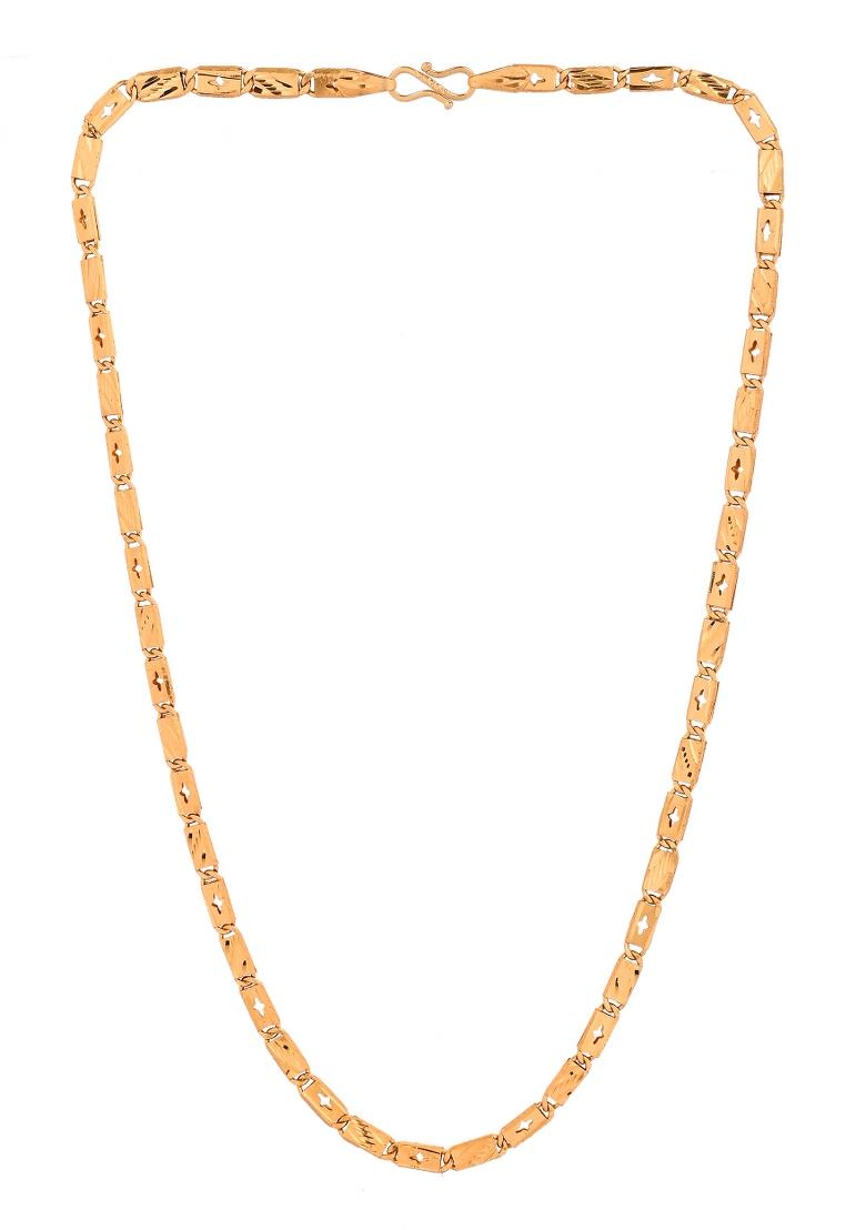 Gold Plated Designer Biscuit Chain For Men - Indya