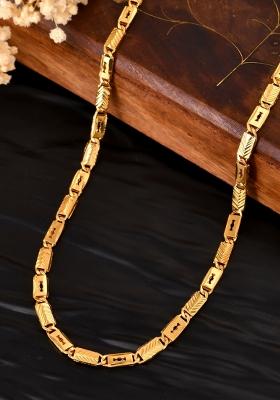Gold Plated Toffee Designed Biscuit Chain For Men