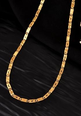 Gold Plated Plain Designed Biscuit Chain For Men