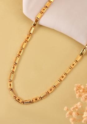 Gold Plated Square Designed Biscuit Chain For Men