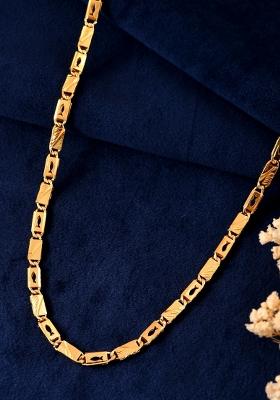Gold Plated Fish Designed Biscuit Chain For Men