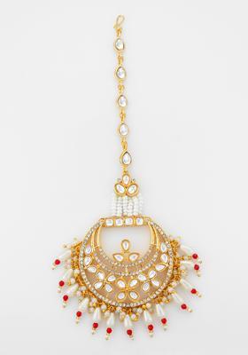 Golden Kundan Alloy Kundan Mangtikka