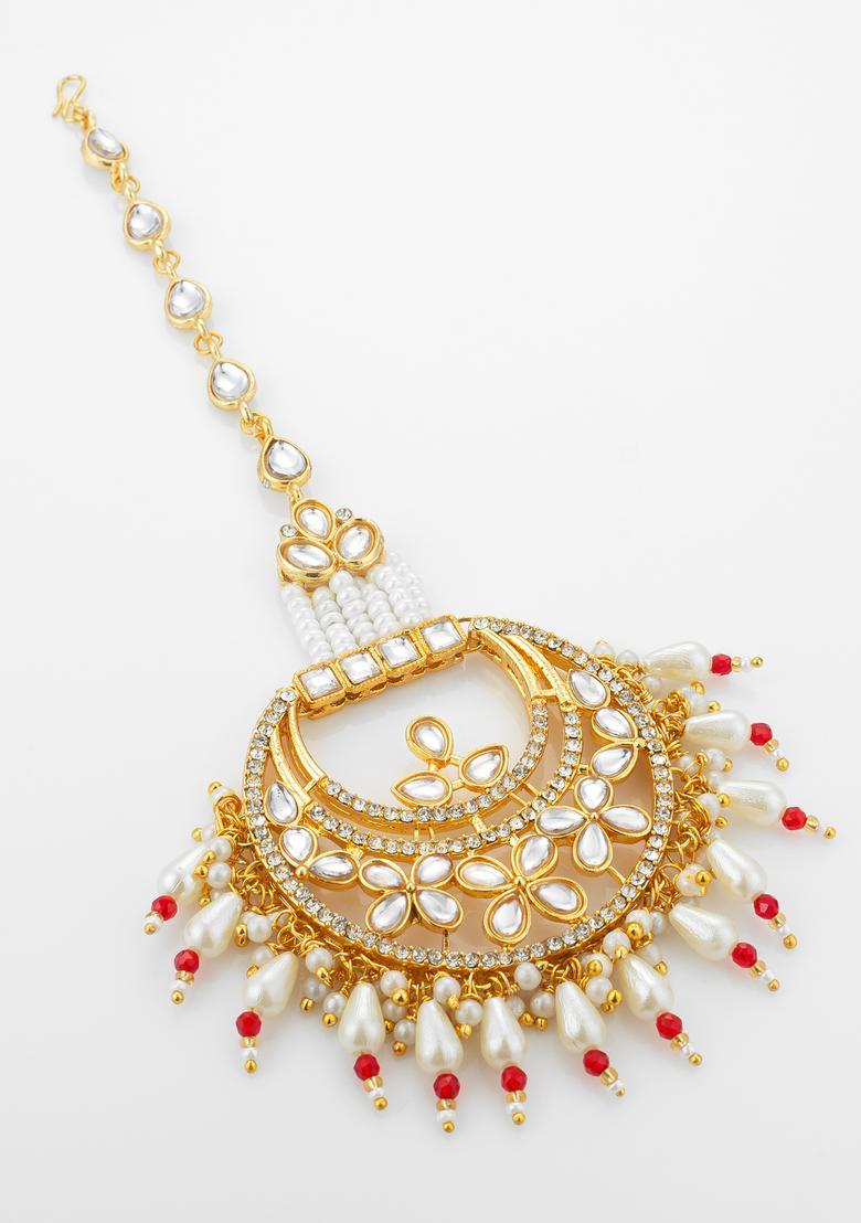 Golden Kundan Alloy Kundan Mangtikka - Indya