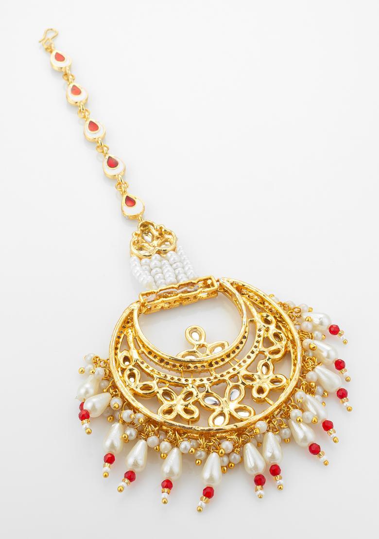 Golden Kundan Alloy Kundan Mangtikka - Indya