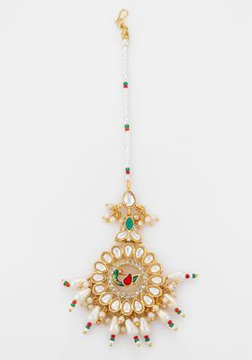 Multicolor Kundan Alloy Kundan Mangtikka