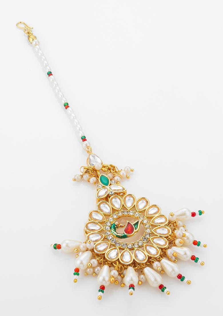 Multicolor Kundan Alloy Kundan Mangtikka - Indya