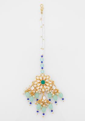 Multicolor Kundan Alloy Kundan Mangtikka