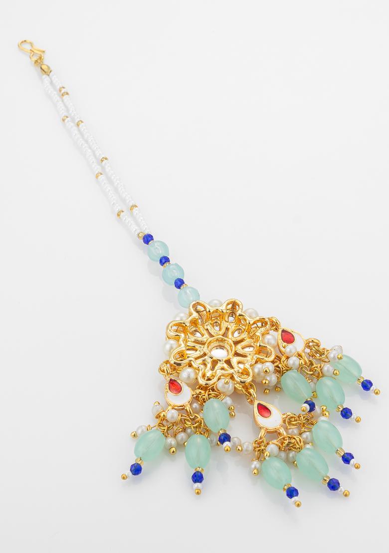 Multicolor Kundan Alloy Kundan Mangtikka - Indya