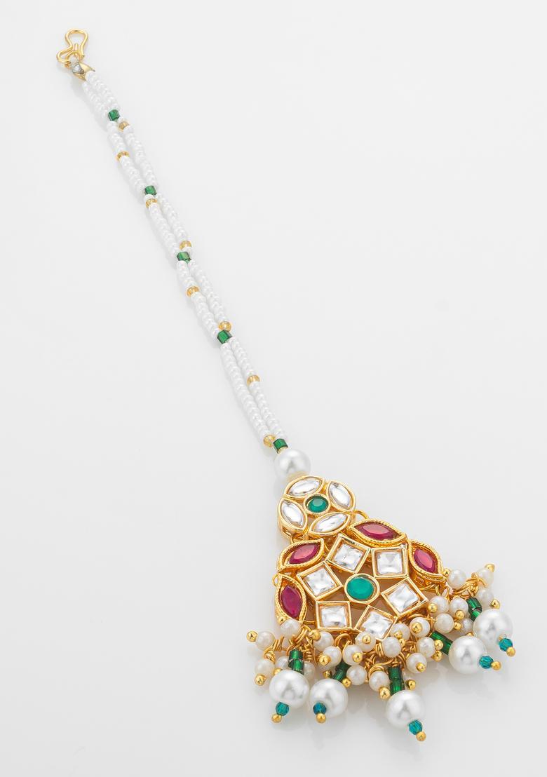 Multicolor Kundan Alloy Kundan Mangtikka - Indya