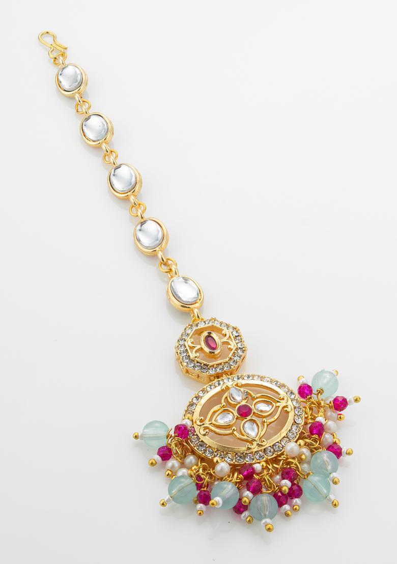 Multicolor Kundan Alloy Kundan Mangtikka - Indya