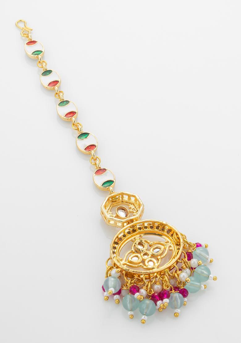 Multicolor Kundan Alloy Kundan Mangtikka - Indya