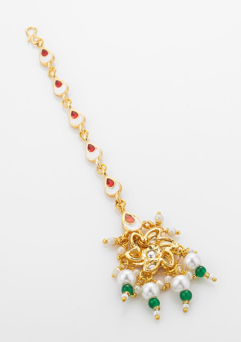 Multicolor Kundan Alloy Kundan Mangtikka - Indya