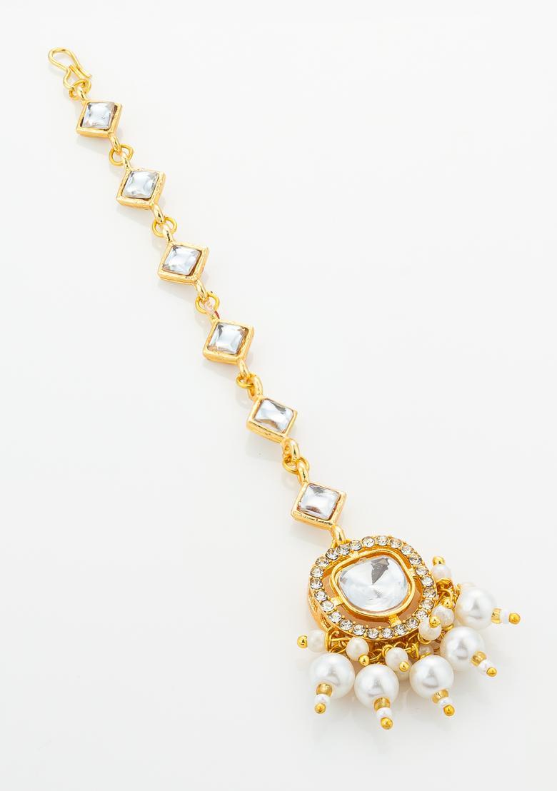 Golden Kundan Alloy Kundan Mangtikka - Indya