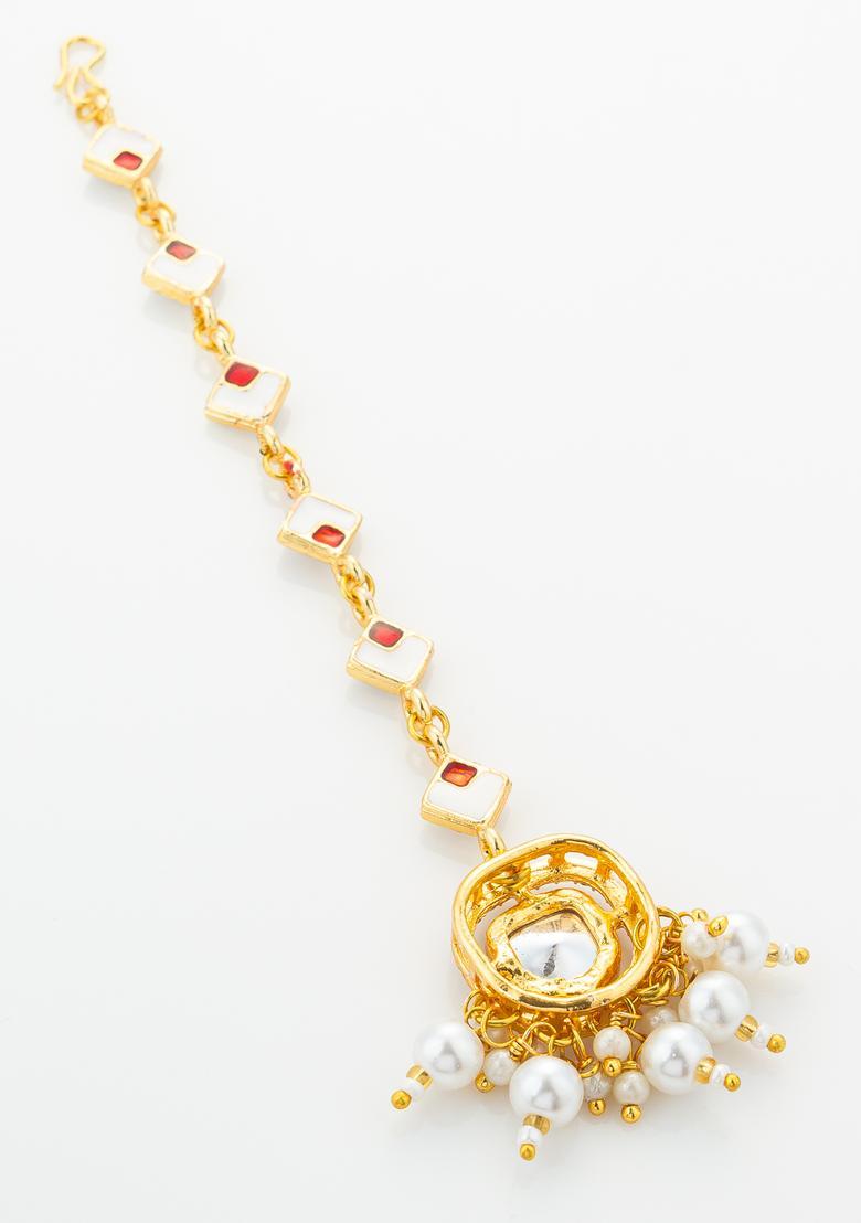 Golden Kundan Alloy Kundan Mangtikka - Indya