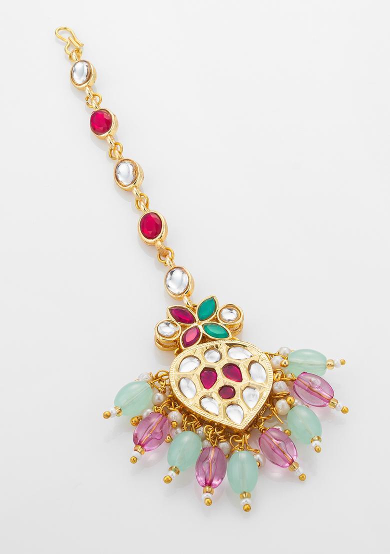 Multicolor Kundan Alloy Kundan Mangtikka - Indya