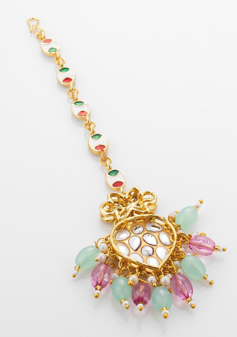Multicolor Kundan Alloy Kundan Mangtikka - Indya