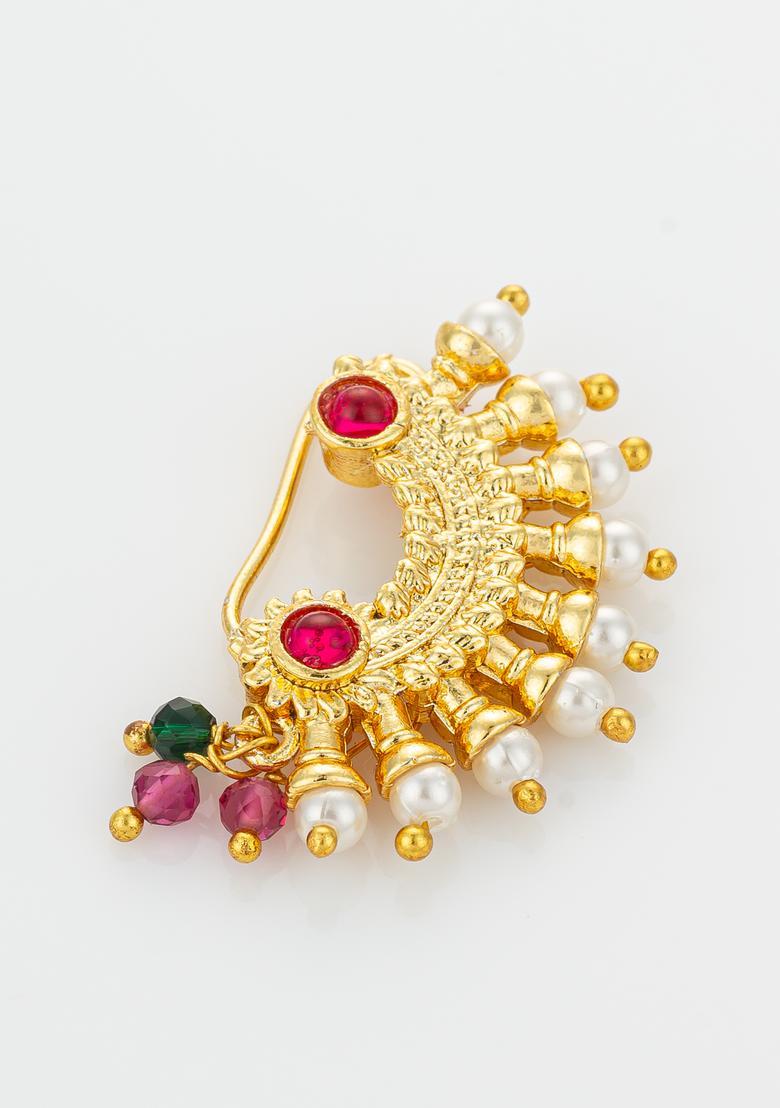 Multicolor Pearl Alloy Nath - Indya
