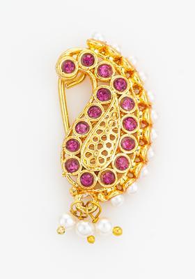 Pink Artificial Stones Alloy Nath