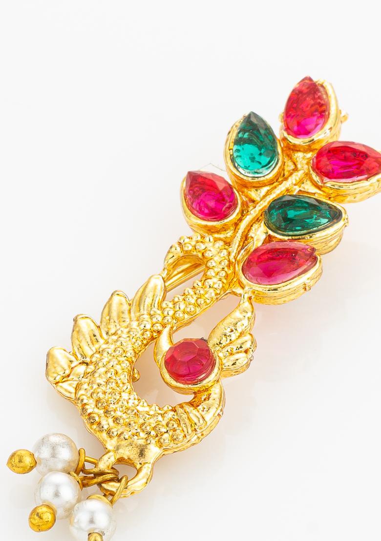 Multicolor Artificial Stones Alloy Nath - Indya