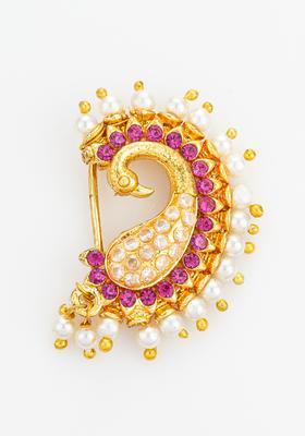 Pink Artificial Stones Alloy Nath