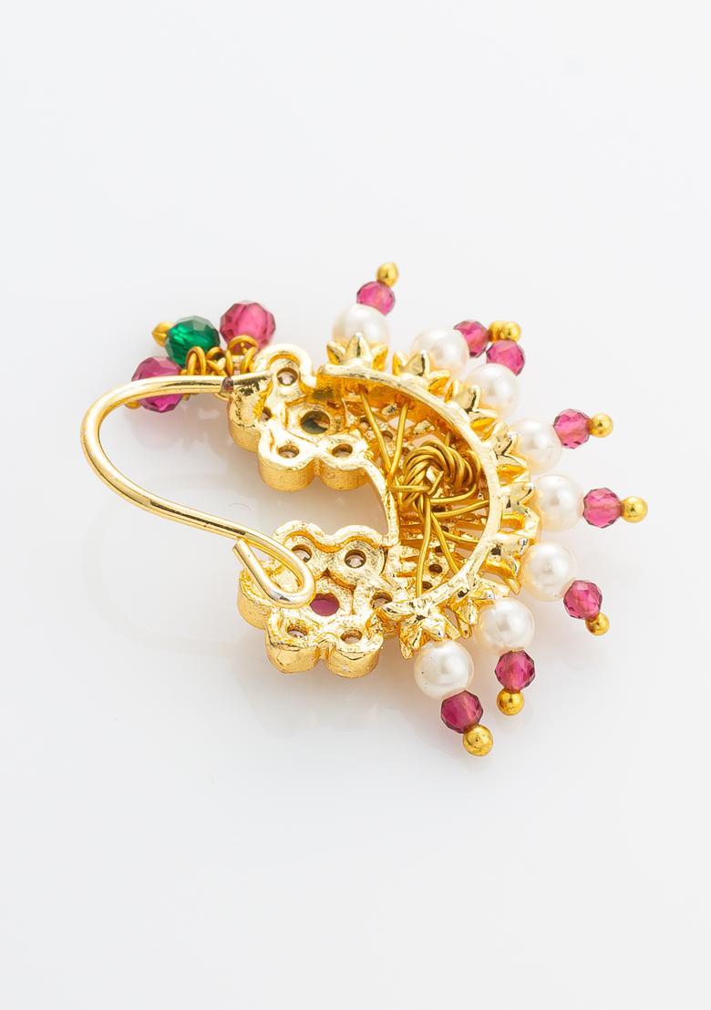 Multicolor Beads Alloy Nath - Indya