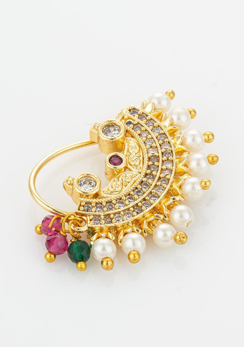 Multicolor Beads Alloy Nath - Indya