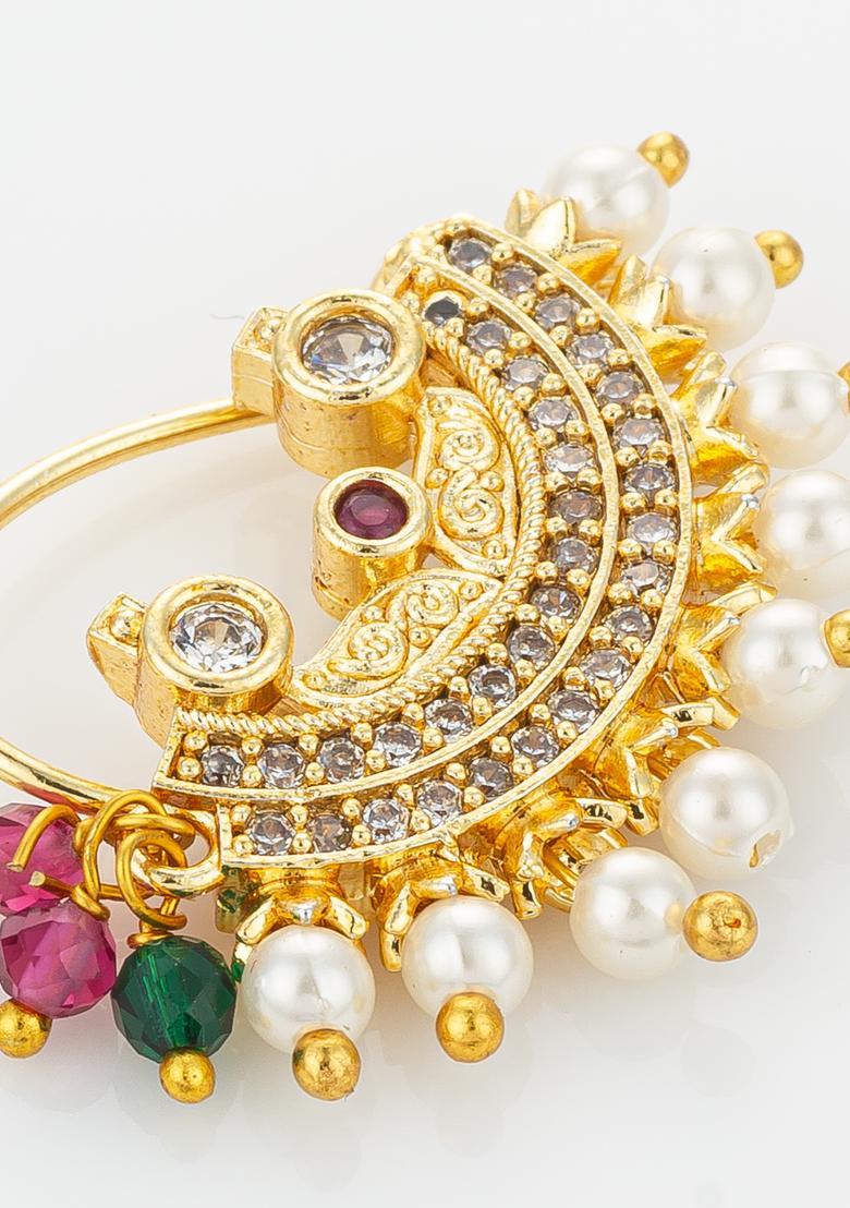 Multicolor Beads Alloy Nath - Indya