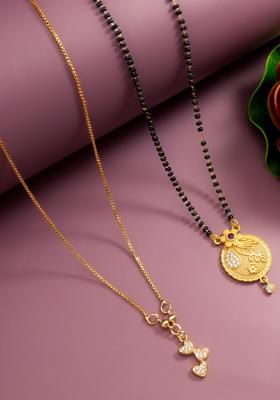 Golden Diamond Alloy Necklace Set