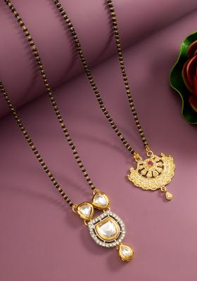 Golden Diamond Alloy Mangalsutra Set