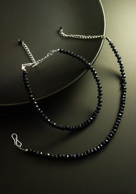 Black Beads Alloy Anklet
