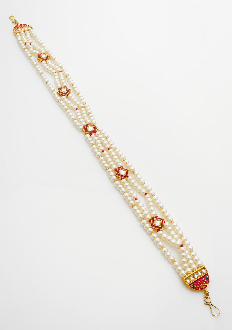 White Kundan Alloy Matha Patti - Indya