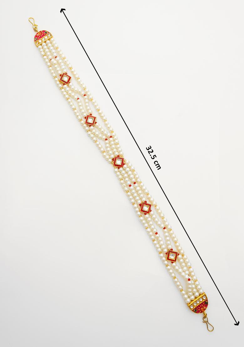 White Kundan Alloy Matha Patti - Indya