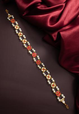 Red Kundan Alloy Matha Patti