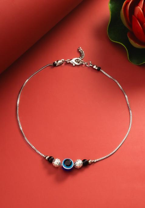 Silver Beads Alloy Anklet