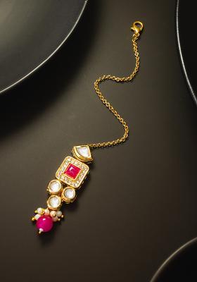 Multicolor Kundan Alloy Maang Tikka