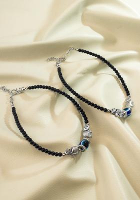 Black Evil Eye Alloy Anklet