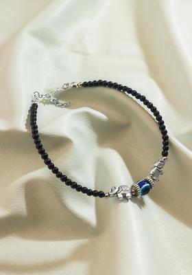 Black Evil Eye Alloy Anklet
