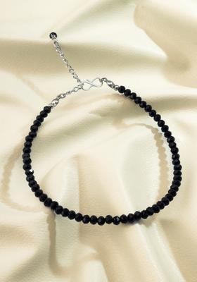 Black Beads Alloy Anklet