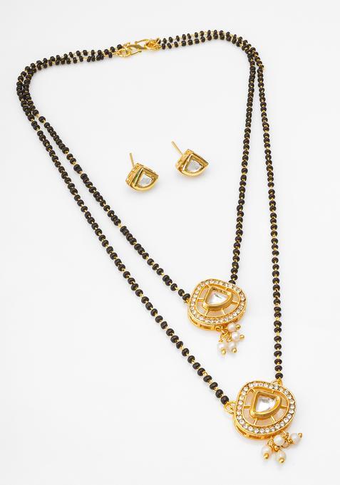 Golden Kundan Alloy Mangalsutra Set