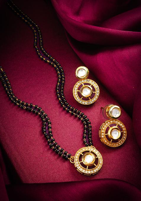 Golden Kundan Alloy Mangalsutra Set