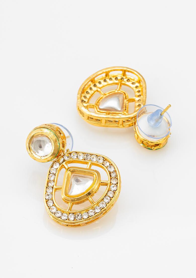 Golden Kundan Alloy Mangalsutra Set - Indya