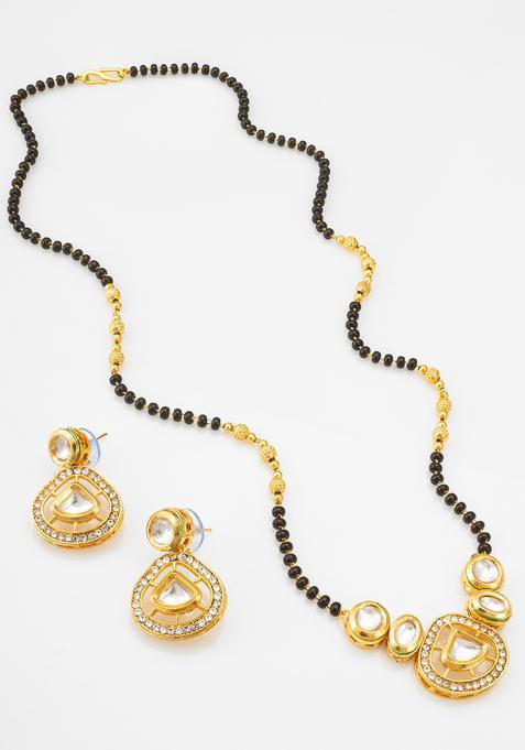 Golden Kundan Alloy Mangalsutra Set