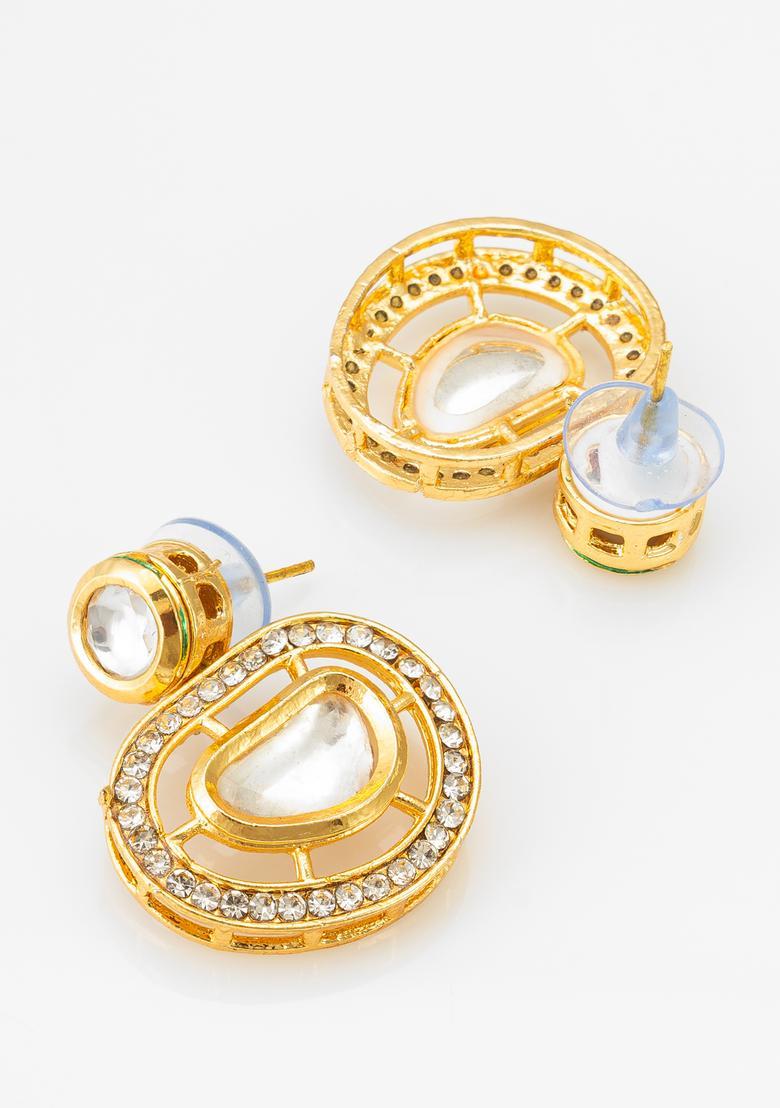 Golden Kundan Alloy Mangalsutra Set - Indya