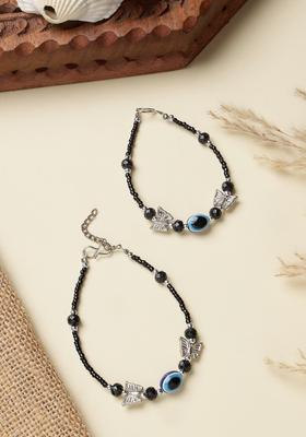 Black German Silver Anklet