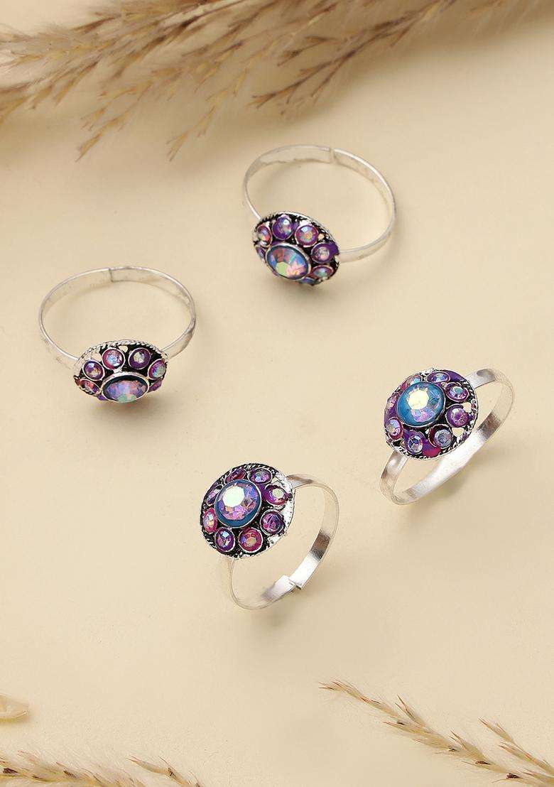 Multicolor Alloy Toe Ring - Indya
