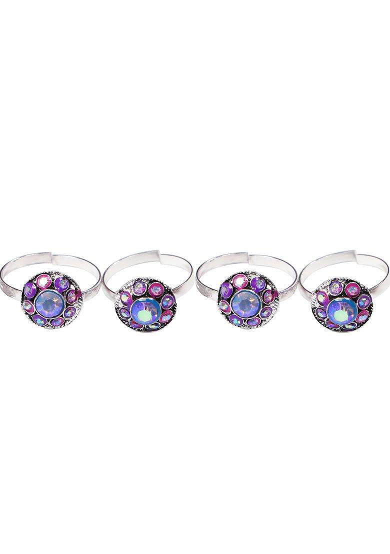 Multicolor Alloy Toe Ring - Indya